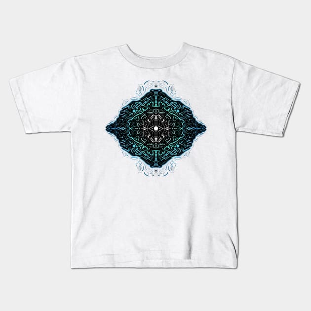 Aquatic Mandala Kids T-Shirt by FattoAMano